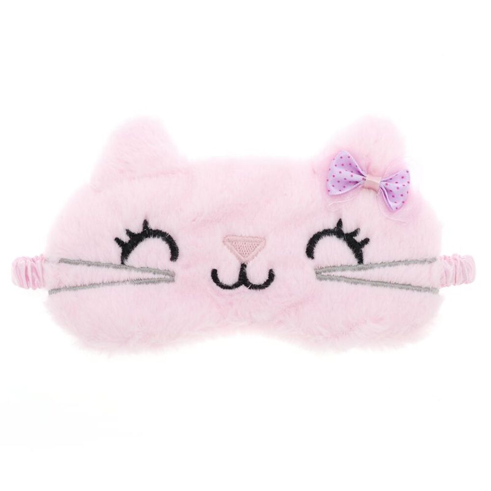 Kid's Cat Cartoon Sleep Mask Pink
